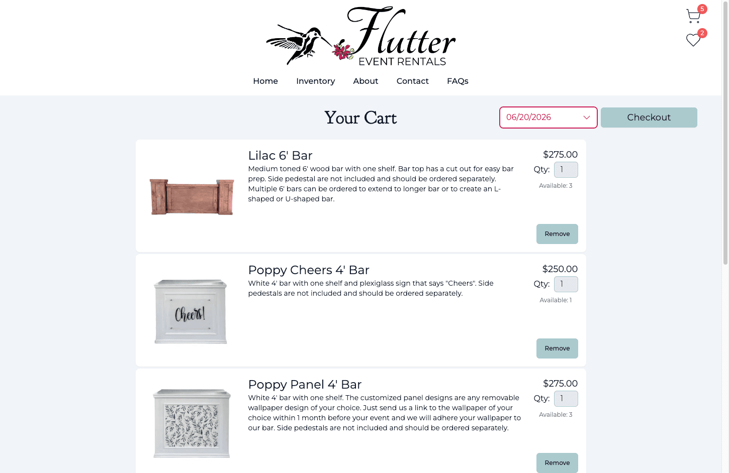 Flutter Event Rentals website built by SuperlativeSites